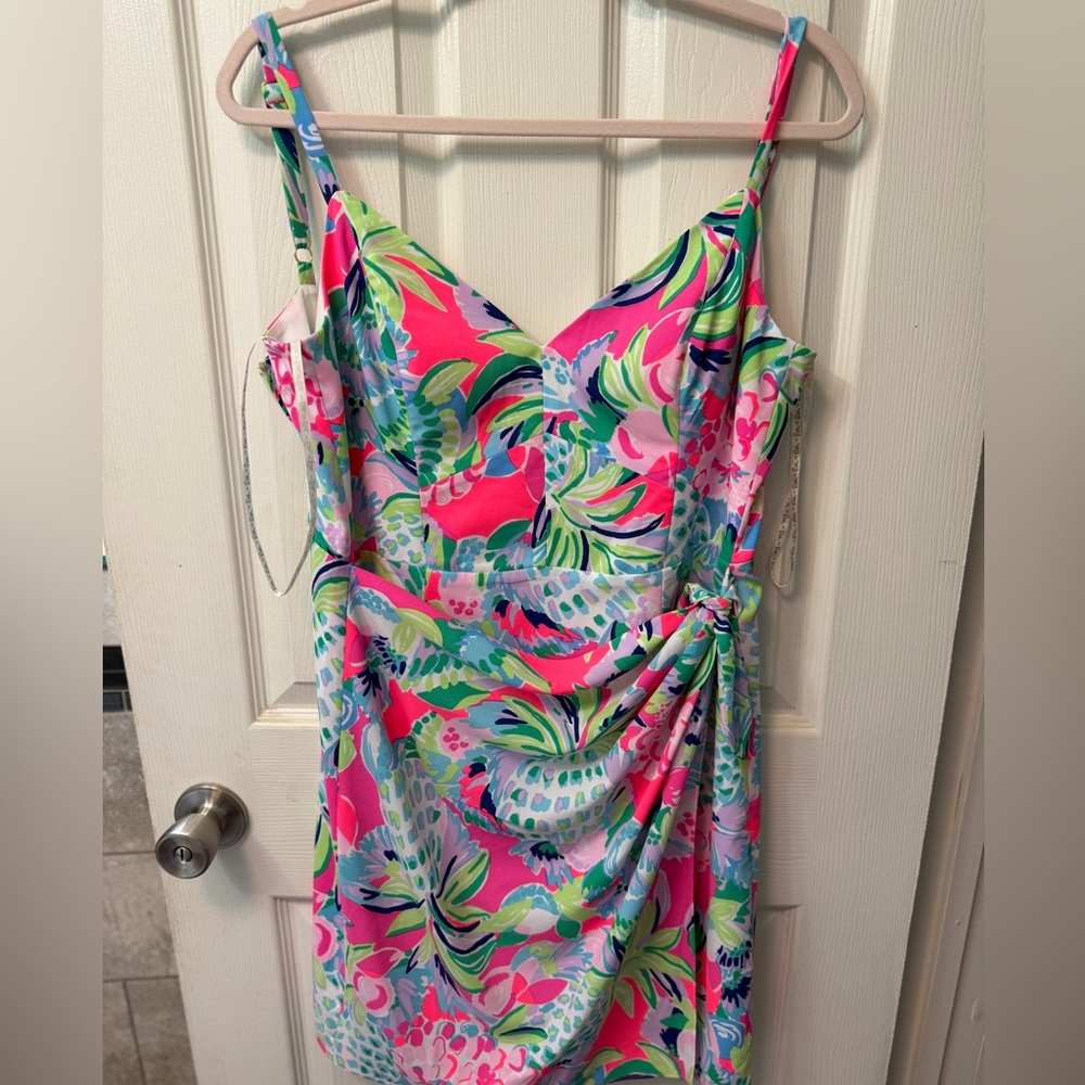 Lilly Pulitzer Tropical Pink and Green Mini Dress